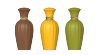 Flacon de parfum ovale de luxe côtelé vide avec bouchon décoratif évasé, couleur personnalisable