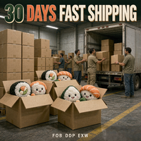 Peluches personnalisées Sushi OEM ODM Panda Rouleau de Sushi Poupée en peluche en forme de poussée de bambou Vente en gros