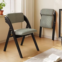 Chaise de salle à manger pliante en bois massif avec dossier, design gain de place pour la maison, le bureau et les réunions