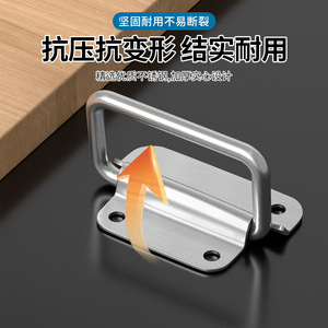 Stainless Steel Folding Handles 50 75 100 Mm <b>Brushed</b> Surface Mount Drawer Box Tool Pull Ring Handle Durable - Product Image 4