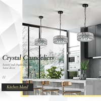 Décoration d'intérieur moderne et élégante, luminaire suspendu en cristal noir, éclairage LED pour restaurant, îlot de cuisine, chambre à coucher, chevet, câble réglable