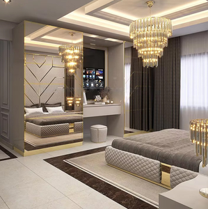 Pannelli di Sfondo di Lusso per Letto King Size, Set Camera da Letto di Alta Gamma, Mobili Italiani per Camera da Letto, Letto Imbottito in Tessuto - Product Image 4