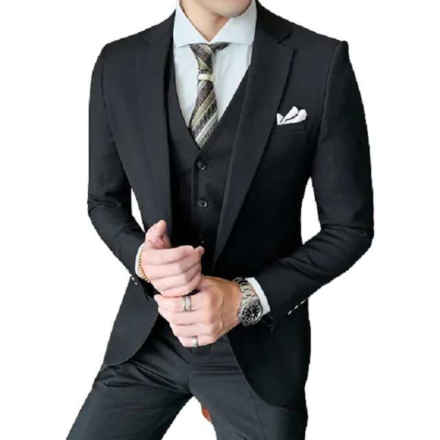 2022 New Single/double Buttons Plaid Mens Suits Slim Korean Style Business Suits