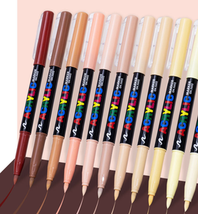 12 unids/set nueva llegada 12 colores papelería escolar Punta de pincel suave rotulador de pintura acrílica marcadores de tiza al por mayor - Product Image 2