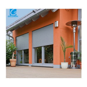 Petite <span class=keywords><strong>porte</strong></span> roulante <span class=keywords><strong>à</strong></span> usage domestique, couleur <span class=keywords><strong>bois</strong></span>, alliage d'aluminium, manuel, bande d'étanchéité, volets roulants - Product Image 6