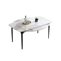 Table à manger italienne de luxe Ensemble de chaises moderne style simple rétractable ardoise jambe d'éléphant extensible pour la maison salon métal
