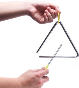 Meilleur prix de gros 4/5/6/7/8/9/10 pouces <span class=keywords><strong>Instrument</strong></span> de percussion en acier triangulaire avec marteau - Product Image 4