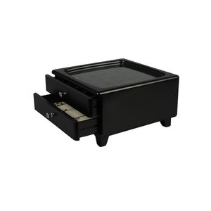 DS Rectangle High Gloss <b>Black</b> 2-Layer Crafted Storage Customized Wood Modern Jewelry <b>Gift</b> <b>Box</b> - Product Image 1