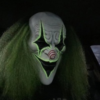 Masque de Clown Joker pour Halloween avec perruque verte Masques de déguisement de Cosplay effrayant pour adultes