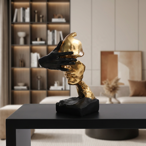 Silenzio Europeo Moderno Eco-compatibile Oro Decorazione Casa Astratto Resina Artigianato Ornamenti <span class=keywords><strong>Soggiorno</strong></span> Ufficio Scrivania <span class=keywords><strong>Regalo</strong></span> Creativo - Product Image 5