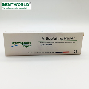 Blue <span class=keywords><strong>dental</strong></span> straight shape articuling bite paper supply double sides strips sheet carta articolata - Product Image 3