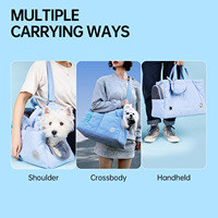 Sac de transport pour animaux de compagnie TOUCHDOG, imperméable, multi-usages, sac bandoulière pour chien avec poches et sangle réglable, pour petits chiens, chats et animaux de compagnie, voyage