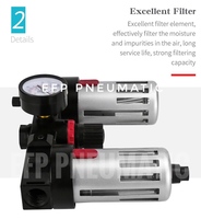 AIRTAC Unité FRL Pneumatique en Aluminium (Filtre, Régulateur, Lubrificateur) BC 3000-01 Raccords 0-10bar 0-60 1 An