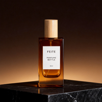 Nouvelle conception d'emballage de boîte personnalisée, flacon de parfum en verre coloré dégradé de 50 ml avec logo en estampe à chaud