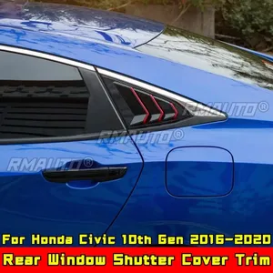 แผงกระจกหลังสีดำด้านสไตล์สีแดงสำหรับ Honda Civic รุ่นที่ 10 ปี 2016-2020 อุปกรณ์ตกแต่งรถยนต์ - Product Image 1