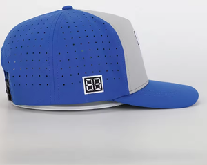 Casquette de baseball en polyester à 5 panneaux avec logo brodé personnalisé en gros, OEM, haute qualité, imperméable, Gorras, découpe laser, trou, fermeture à pression - Product Image 5