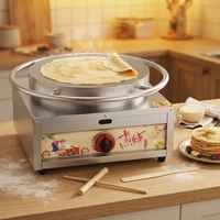 Machine à crêpes carrées rotative au gaz, équipement de restauration robuste pour les snack-bars