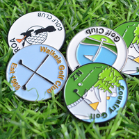 Marqueurs de balle personnalisés en usine Accessoire de golf avec votre propre logo Trèfle à quatre feuilles Marqueur de balle de golf magnétique en métal