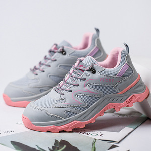 Women's Safety Shoes Anti Smashing Puncture Resistant Breathable Lightweight Casual Work Shoes Pink Low Top Shoelace Binding - Product Image 4