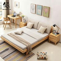 Fournisseur chinois, prix bas, logo personnalisé, style moderne, grand stock prêt à être expédié, mobilier de chambre à coucher design, lit en bois rembourré.