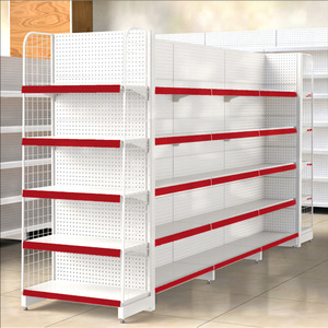 Estanterías <span class=keywords><strong>de</strong></span> supermercado <span class=keywords><strong>de</strong></span> alta calidad al por mayor, estanterías <span class=keywords><strong>de</strong></span> góndola blancas <span class=keywords><strong>de</strong></span> doble cara. - Product Image 1