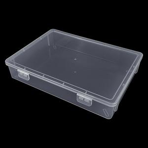 Caja de Archivo 3350, Contenedor de Almacenamiento Rectangular de Plástico Transparente, Organizador de Escritorio Cubierto, Caja de Papelería Grande - Product Image 3