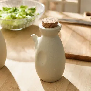 Oliera in Ceramica con Coperchio in Legno, Contenitore per Condimenti, Bottiglia per Salsa di Soia, Bottiglia per <span class=keywords><strong>Aceto</strong></span>, <span class=keywords><strong>Dispenser</strong></span> per <span class=keywords><strong>Olio</strong></span> - Product Image 1