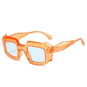 Custom 2022 New Luxury Thick <b>Frame</b> <b>Black</b> Orange Sun Glasses Irregular Candy Color Small Square Sunglasses for Women - Product Image 6