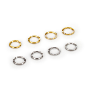 Elegantes pendientes de aro de moda de acero inoxidable 18K oro y plata PVD revestimiento parcialmente incrustado <span class=keywords><strong>diamante</strong></span> producto OEM - Product Image 5