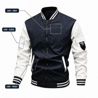 Blouson universitaire personnalisé pour homme, color block, patchwork, col rayé, poche cargo sur la manche, logo OEM, vente en gros, direct usine