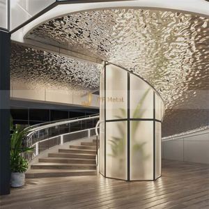 LL24 Top Quality 201 Stainless Steel Water Wave Panel <b>Mirror</b> Polished Embossed Water Ripple <b>Sheet</b> for Restaurant Ceiling Decor - Product Image 1
