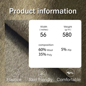 Vải len Alpaca Poly dệt mềm cao cấp 580GSM, chất liệu vải dệt chắc chắn, ấm áp, dùng may vest nữ cho áo khoác mùa đông - Product Image 2