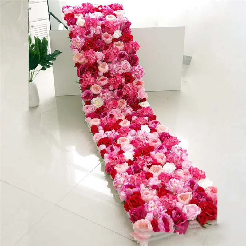 Roll up inci pamuk taban yapay gül ortanca şakayık çiçek duvar düğün dekorasyon