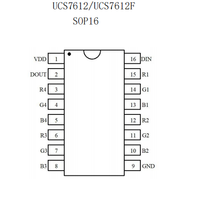 Controlador LED UCS UCS7612 SOP16 Inteligente de 12 Canales con Función de Escala de Grises de 65536 Niveles y Circuito Dedicado