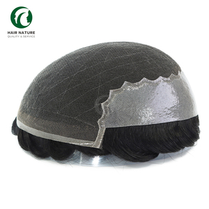 Parrucchino Q6 con Base in Pizzo e PU, Nodi Sbiancati Frontali, Densità 130%, Protesi Capillare Maschile, Sistema <span class=keywords><strong>di</strong></span> Sostituzione dei Capelli - Product Image 6