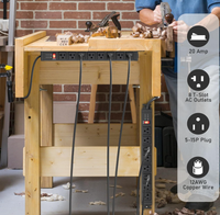 Multiprise industrielle robuste universelle à 8 prises, support métallique multi-angle, 20A, pour montage sur rack de garage, fiche EU 6-20Rt