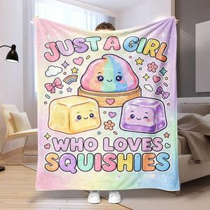 Pastel Rainbow Squishy Cubes Butter Flannel <b>Blanket</b> Throw <b>Blanket</b> Nap <b>Blanket</b> Machine Washable Fade Resistant Custom Print - Product Image 2