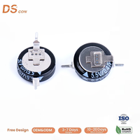 Condensador de botón EDLC de 5.5V 0.47F de bajo consumo con terminales tipo botón de 11.5x5.5mm para respaldo de energía de videoportero, precio de fábrica