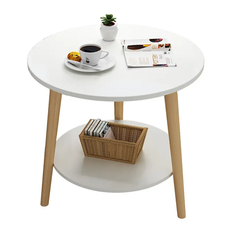 Mini sofá de mesa redonda en dormitorio, balcón, mesita de noche, mesa de centro pequeña minimalista y creativa