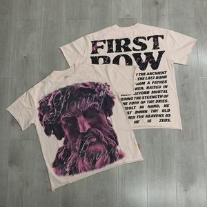 T-shirt da uomo girocollo di alta qualità, nuovo arrivo, 240 grammi, in maglia, streetwear, <span class=keywords><strong>hip</strong></span> <span class=keywords><strong>hop</strong></span>, <span class=keywords><strong>abbigliamento</strong></span> firmato da uomo - Product Image 1