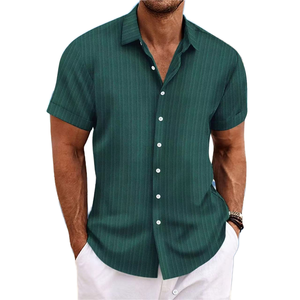 Nouvelle Chemise Décontractée à Manches Courtes en Fibre de Polyester Jacquard à Pois pour Homme, Idéale pour le Sport et les Loisirs, Anti-Plis, 180g, Collection Printemps, ODM - Product Image 1