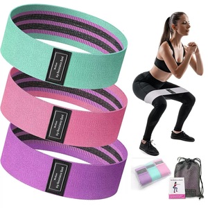 Ensemble de bandes de résistance élastiques en tissu personnalisées avec logo professionnel pour le yoga, le pilates, les jambes, les fessiers, les bras, les exercices de renforcement musculaire - Product Image 1