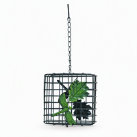 Panier suspendu décoratif en métal, résistant à la rouille, pour mangeoire à suets, cage à oiseaux, ornement en forme de feuille, pour l'alimentation des oiseaux dans le jardin, utilisation extérieure