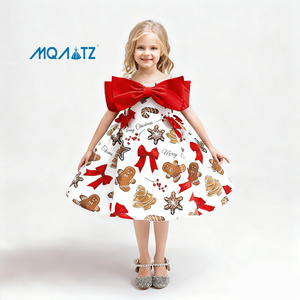 MQATZ Abito da Principessa in Raso per Bambine, <span class=keywords><strong>Vestito</strong></span> Estivo da Festa <span class=keywords><strong>di</strong></span> <span class=keywords><strong>Natale</strong></span>, Abiti per Bambine, Vestiti Natalizi per Bambine - Product Image 3