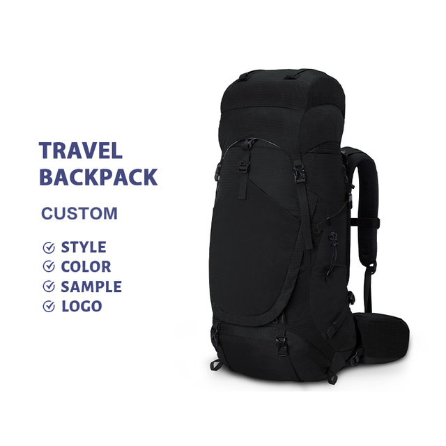 Nylon External Frame Heavy Duty Waterproof Large Capacity 50-70L Backpacking Hiking Backpack for Mountaineering