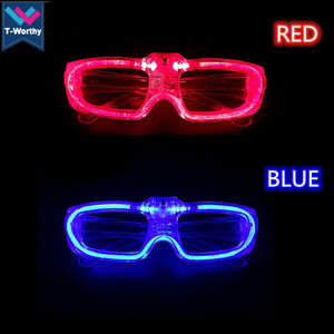 T-Worthy Promotion Halloween LED Lunettes <span class=keywords><strong>En</strong></span> Plastique EL Fil Fête Lumière Jouets Glowing Christmas Rave Rave Personnalisé Noël - Product Image 2