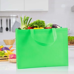 Sacs d'épicerie réutilisables en tissu Spunbond personnalisés Gilet à gousset Sac fourre-tout non tissé Sac à provisions non tissé découpé en D - Product Image 6