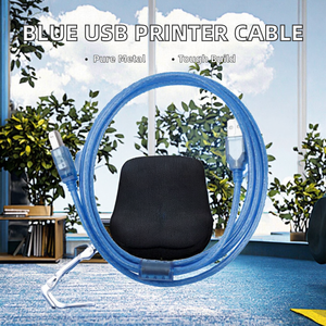 Voll kupfer transparentes blaues quadratisches USB 2.0-Druckerkabel, 1,5 m Computer verlängerung kabel (A/B-Drucker datenkabel) - Product Image 2