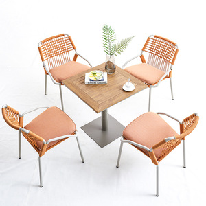 Ngoài Trời Trắng 70X70 Vuông Ăn Bàn Cà Phê Nhựa Gỗ Sắt Slat Pub Bảng - Product Image 3