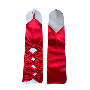 Nouvelle mode, gants de cyclisme fins et sexy sans doigts, avec nœud en satin, manches longues, dentelle ajourée en maille, pour usage nuptial - Product Image 2